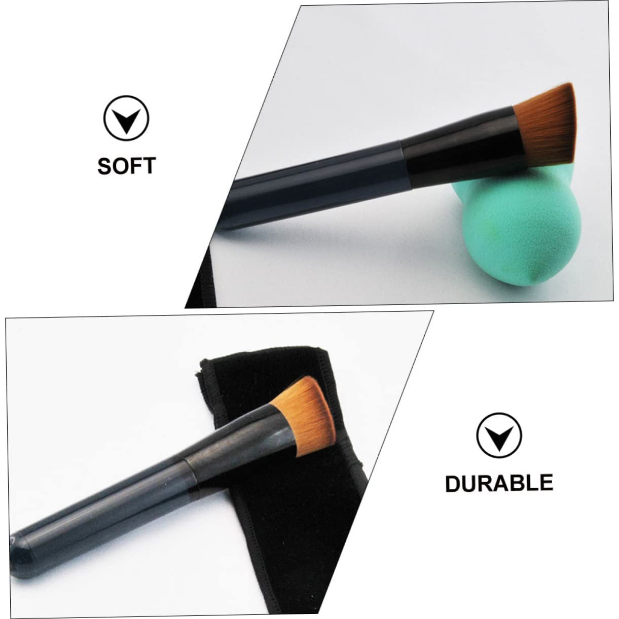 Inclined Flat Head Makeup Brush Blush Brush Fluffy Makeup Brush Makeup Brush Tool Foundation Cosmetics Brush Foundation Makeup Brush Highlighter Makeup Brush Acrylic Black