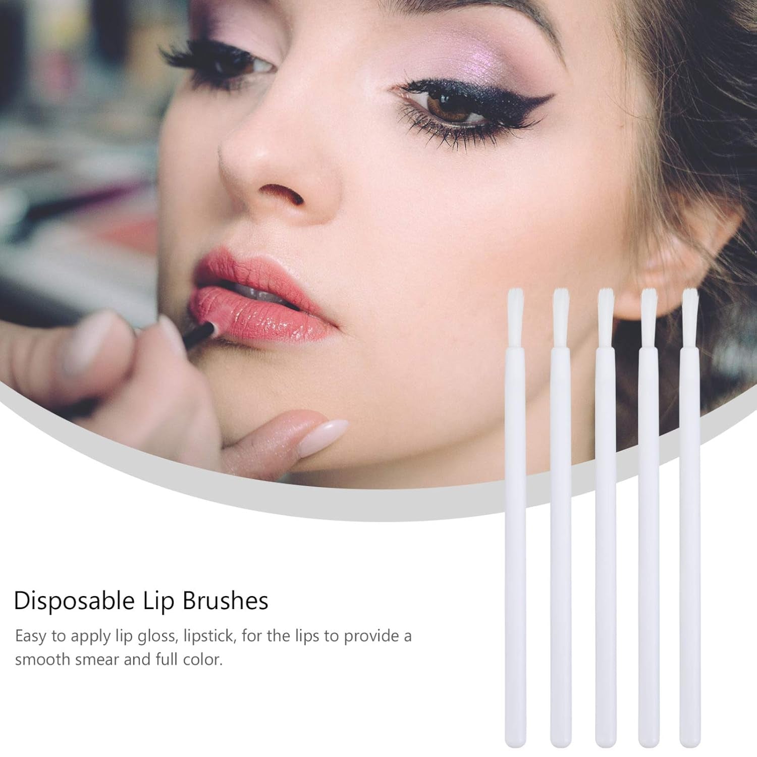 100Pcs Disposable Lip Brush Make up Supplies Makeup Beauty Tools Lip Gloss Applicator Tools Lipstick Make up Tool Lipstick Gloss Wands Make up Accessories Make up Brush