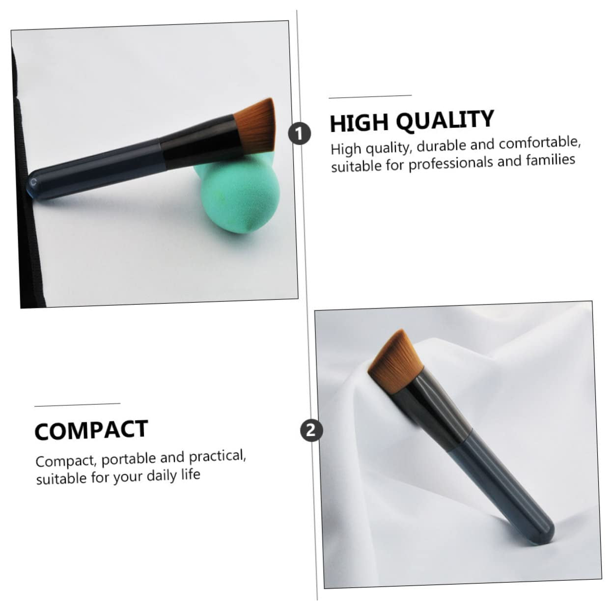 Inclined Flat Head Makeup Brush Blush Brush Fluffy Makeup Brush Makeup Brush Tool Foundation Cosmetics Brush Foundation Makeup Brush Highlighter Makeup Brush Acrylic Black